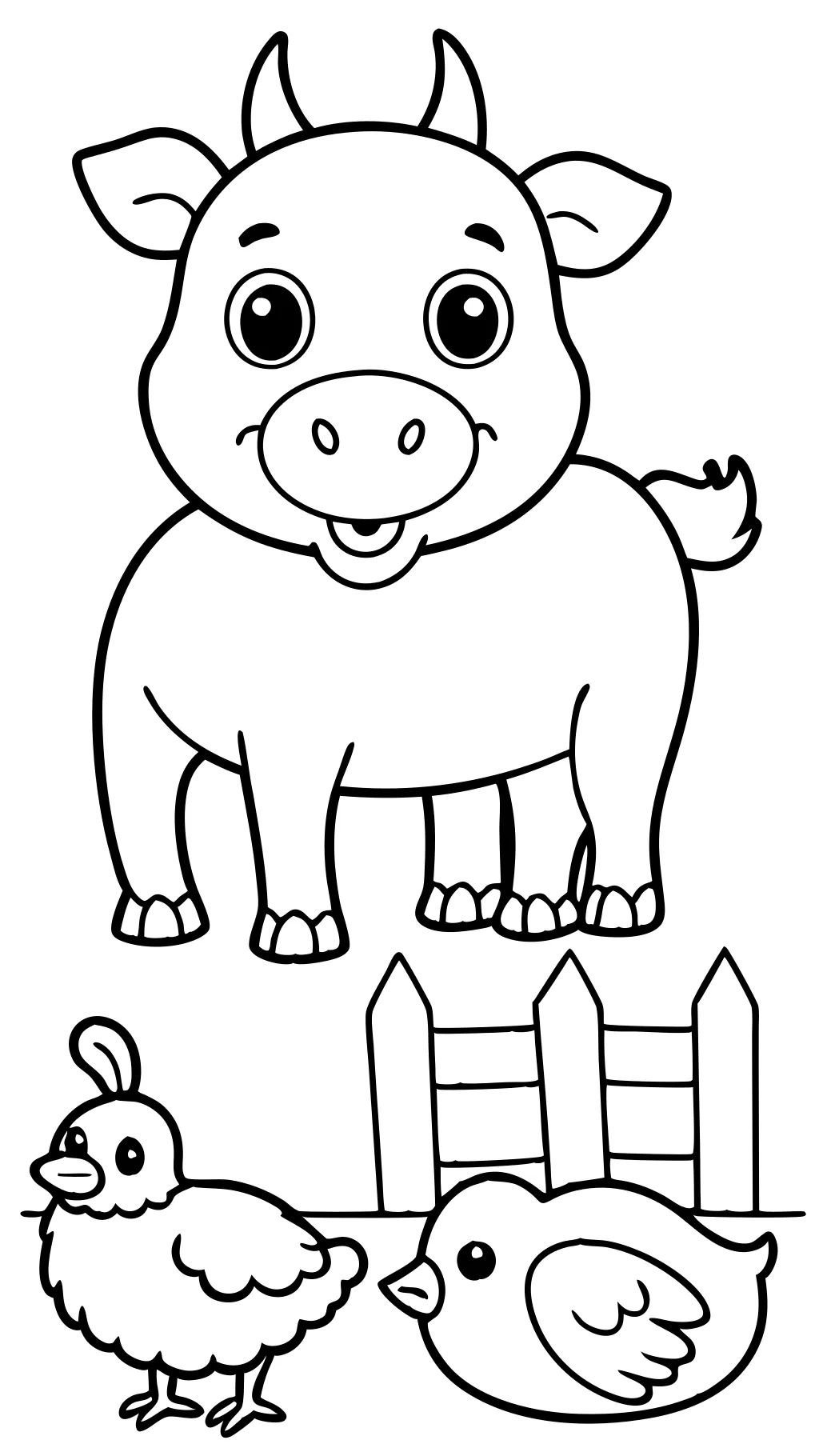 coloriages des animaux de ferme pour les enfants d’âge préscolaire